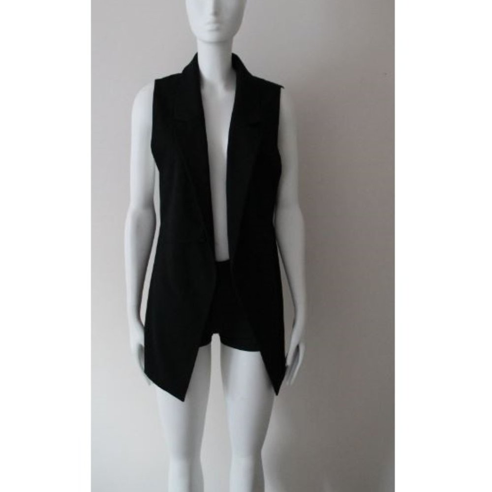 Ganni Suiting Vest Relaxed Black Size Small Sleeveless Anthropologie